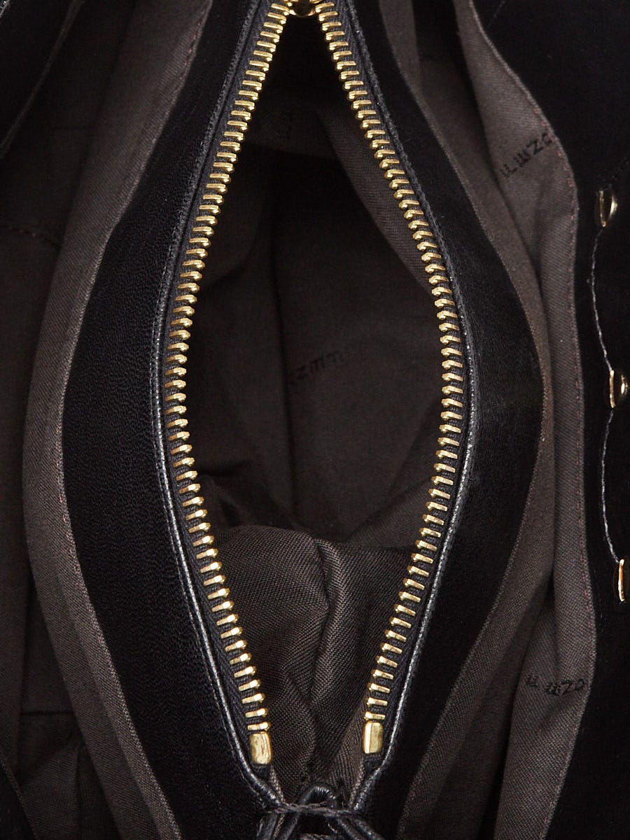 Fendi Black Pebbled Leather Small Mia Tote Bag 8BR615