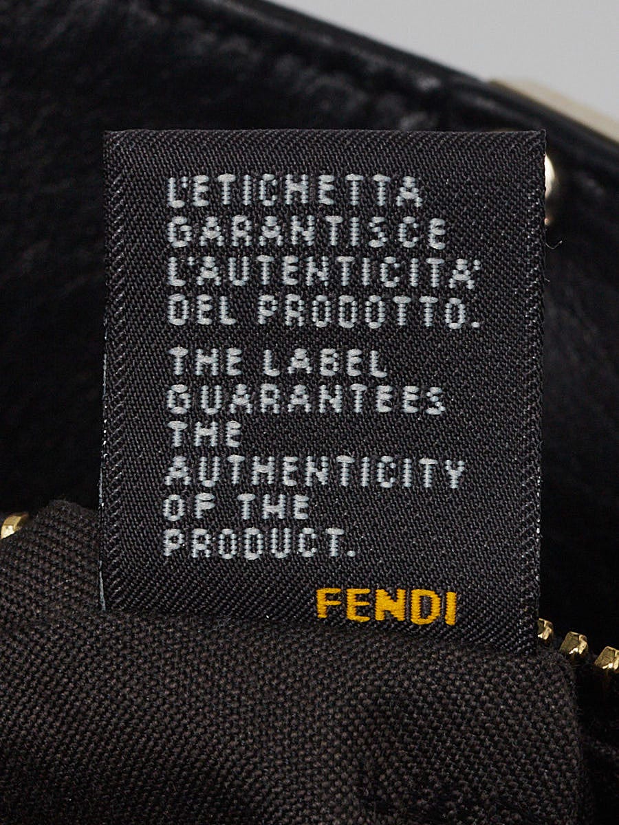 Fendi Black Pebbled Leather Small Mia Tote Bag 8BR615