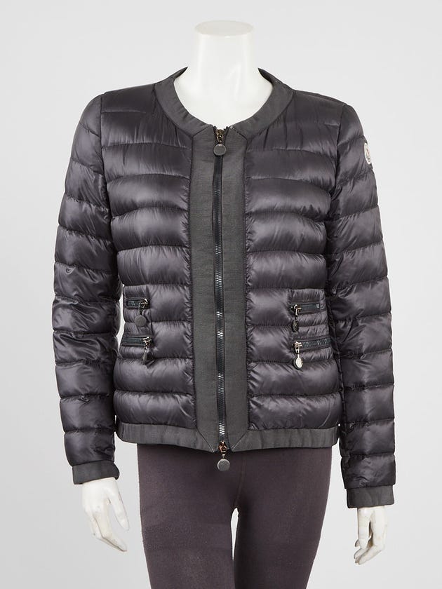 Moncler Grey Quilted Nylon Marais Puffer Jacket Size 2/M