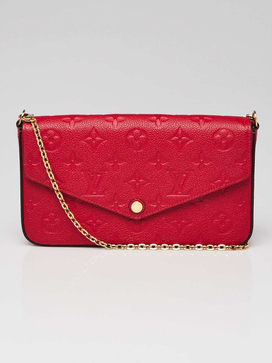 Louis Vuitton Red Monogram Empreinte Leather Pochette Felicie Bag