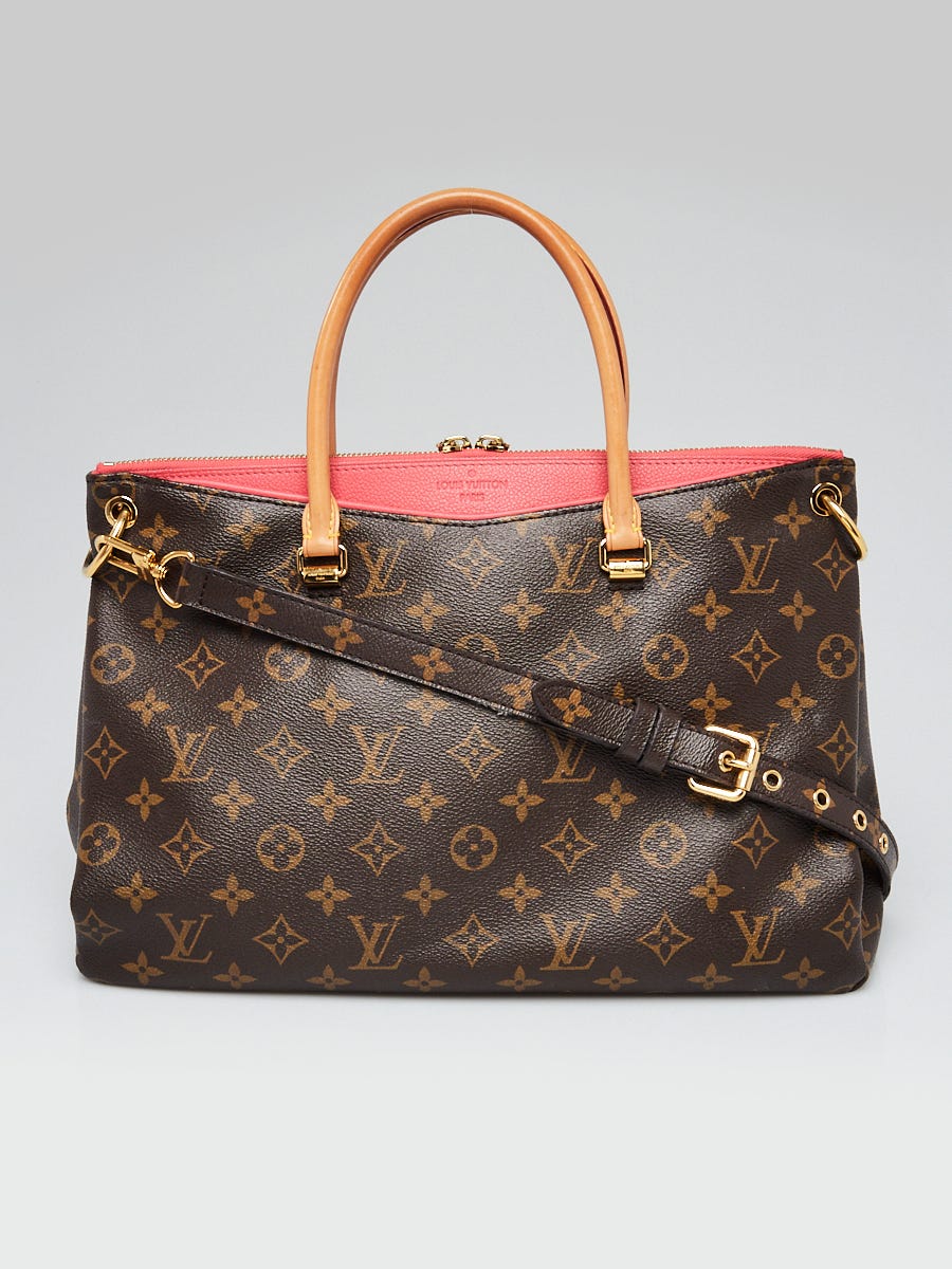 Louis Vuitton Pallas MM Dahlia Pink Monogram Logo Satchel Bag