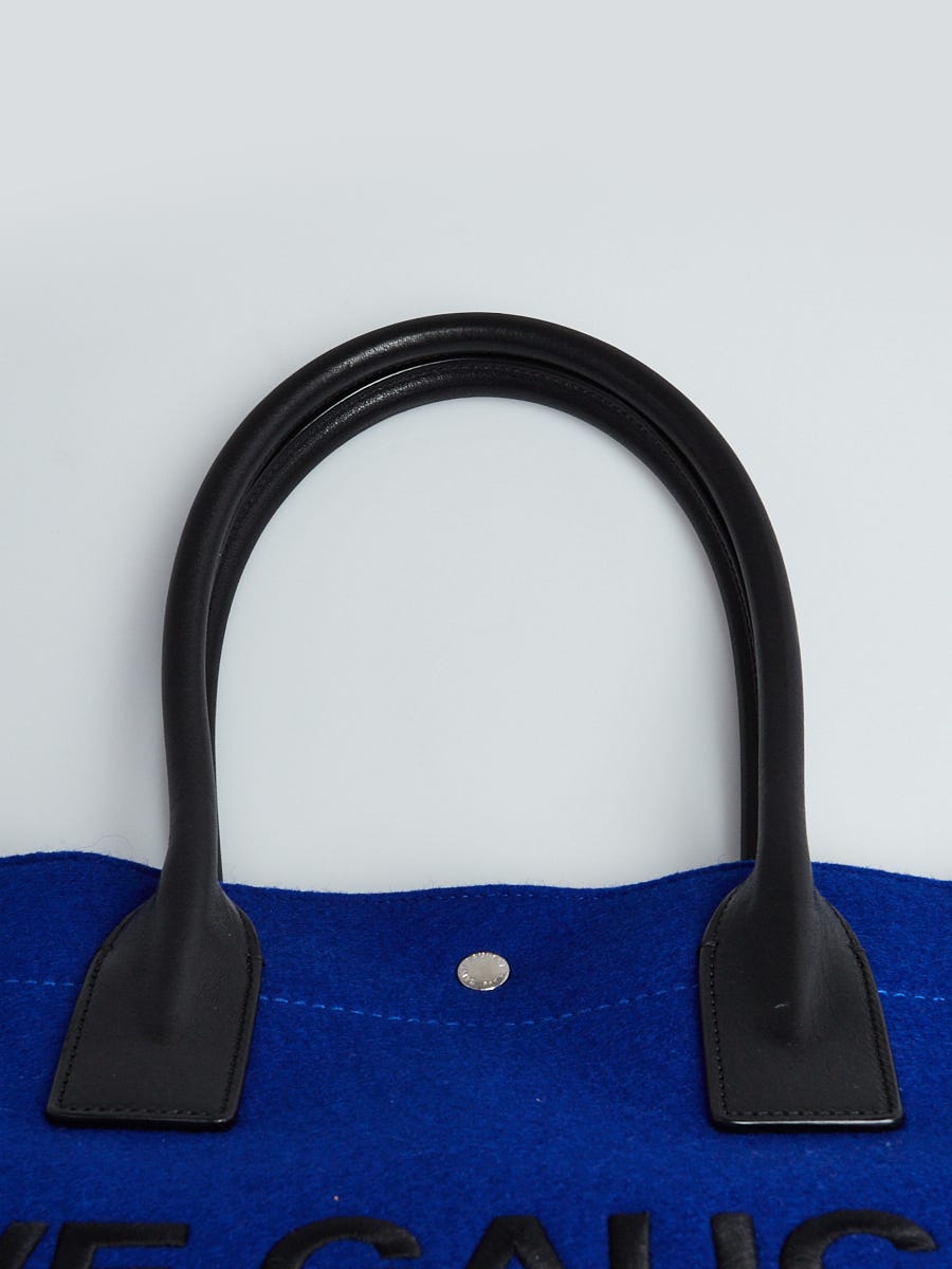Yves Saint Laurent Electric Blue Wool And Leather Rive Gauche Tote