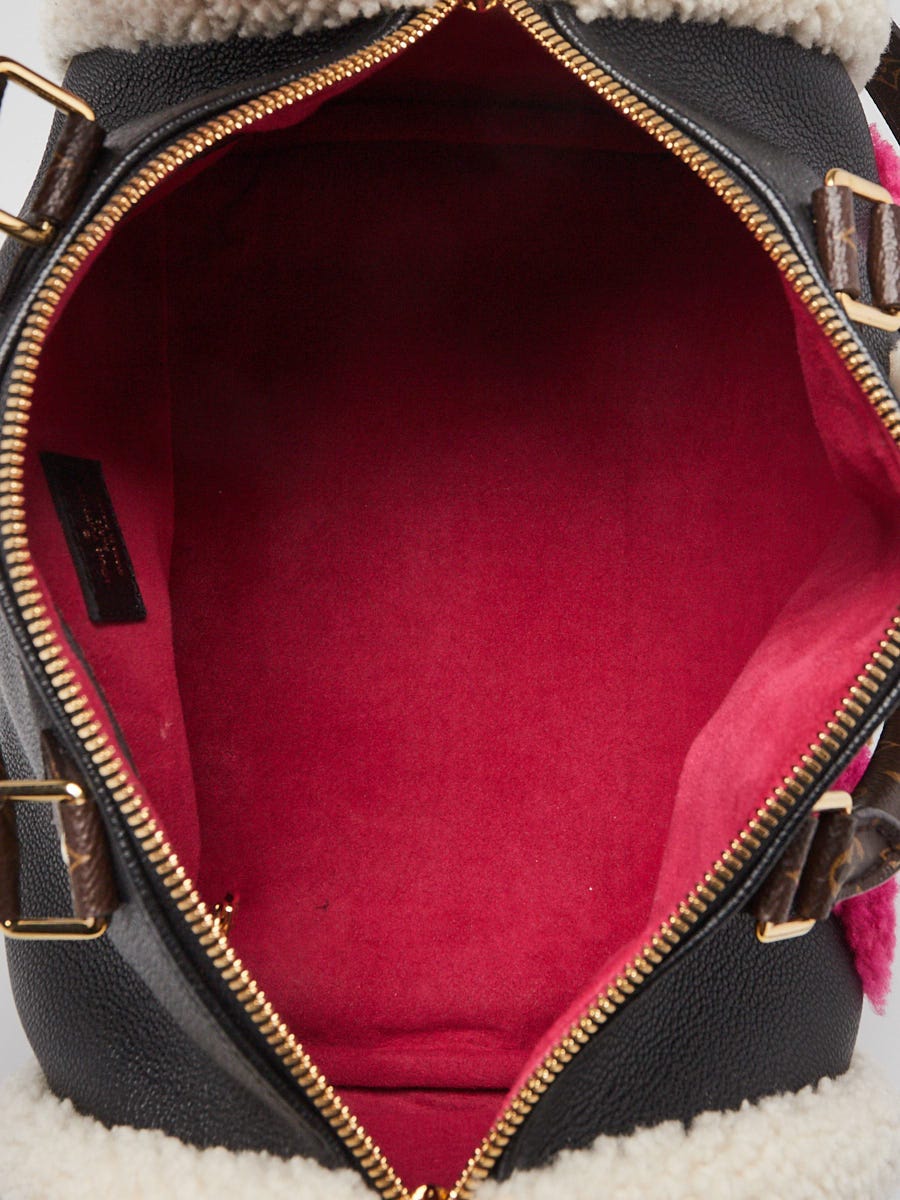 Louis Vuitton Black Leather Monogram Teddy Speedy Bandouliere 30 Bag