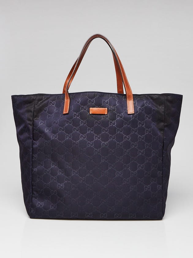Gucci Dark Blue Guccissima Nylon Tote Bag