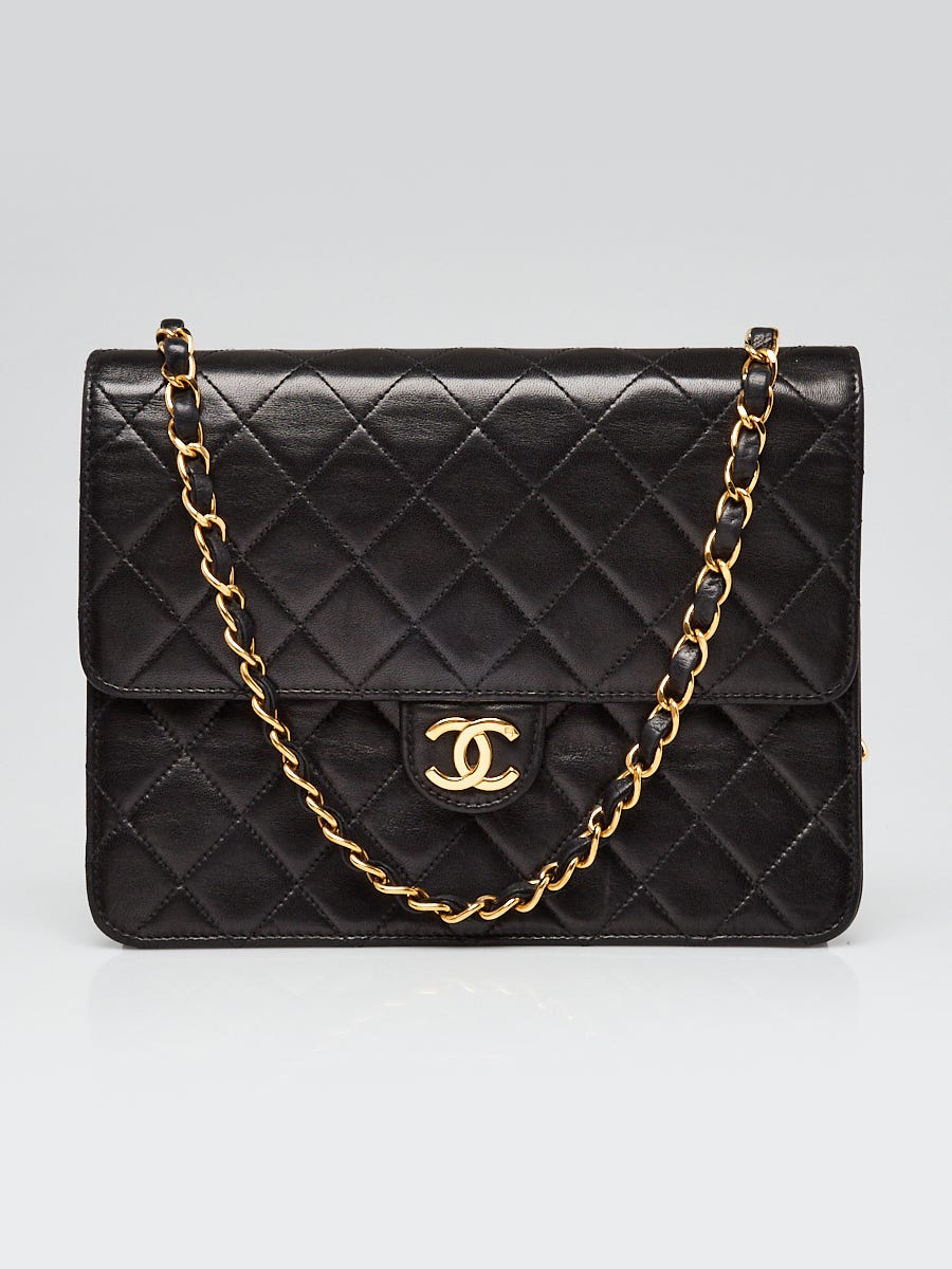 USED Chanel Classic Black Quilted Caviar Leather Classic Medium Double Flap  Bag