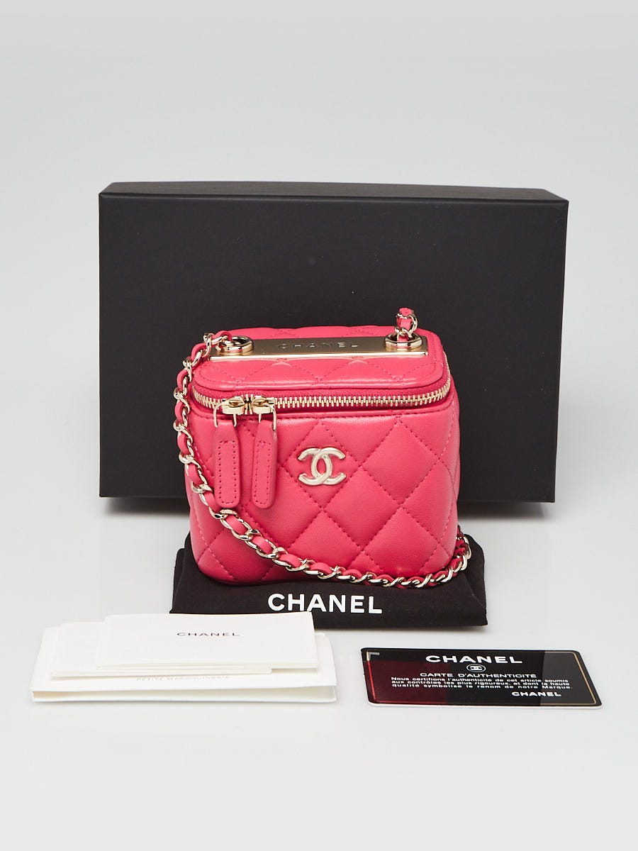 Chanel Pink Quilted Lambskin Leather Trendy CC Mini Vanity with Chain Bag - Yoogi's  Closet