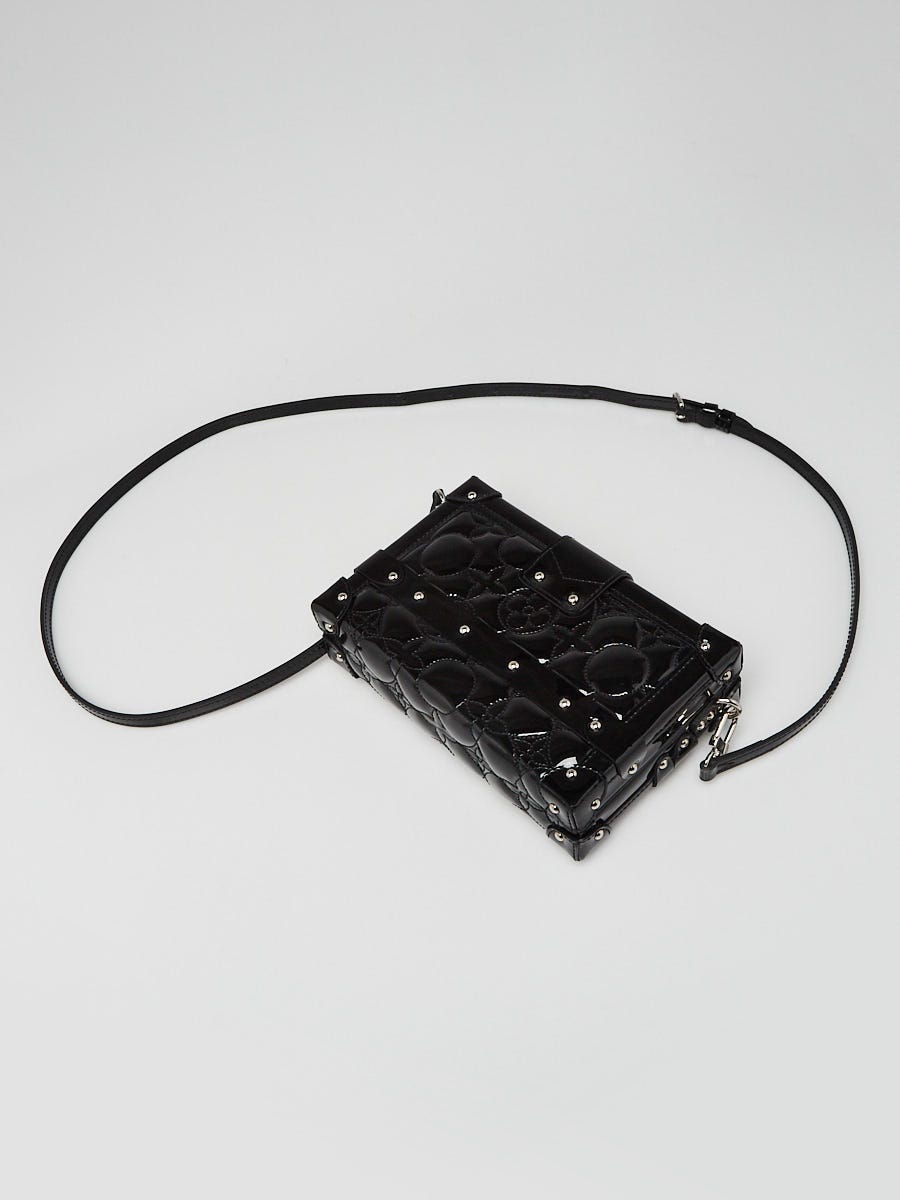 Louis Vuitton Black Fleur Monogram Vernis Petite Malle Bag