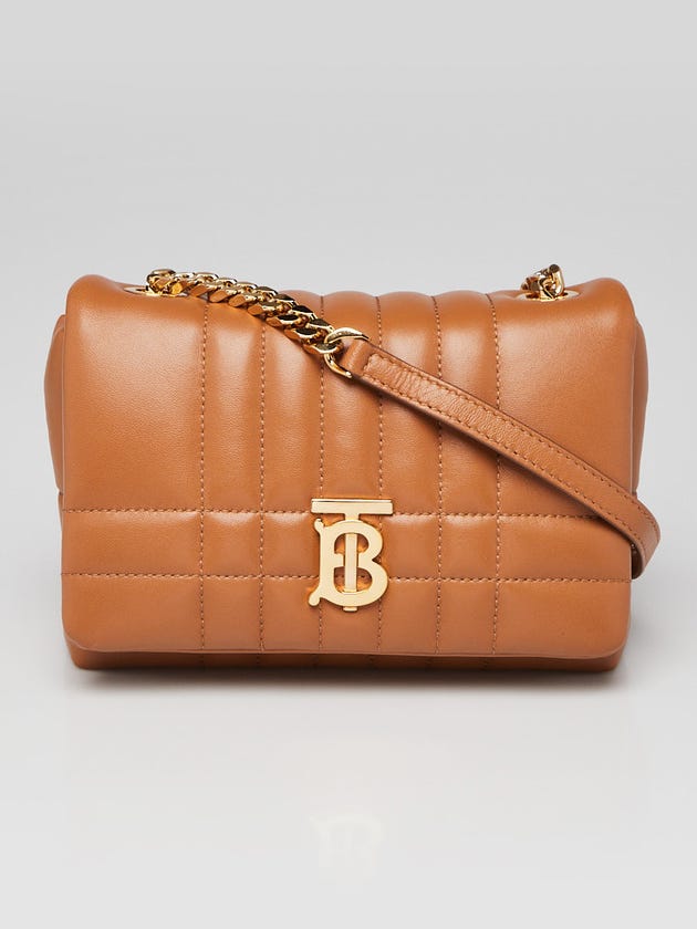 Burberry Maple Brown Quilted Leather Small Lola Bag