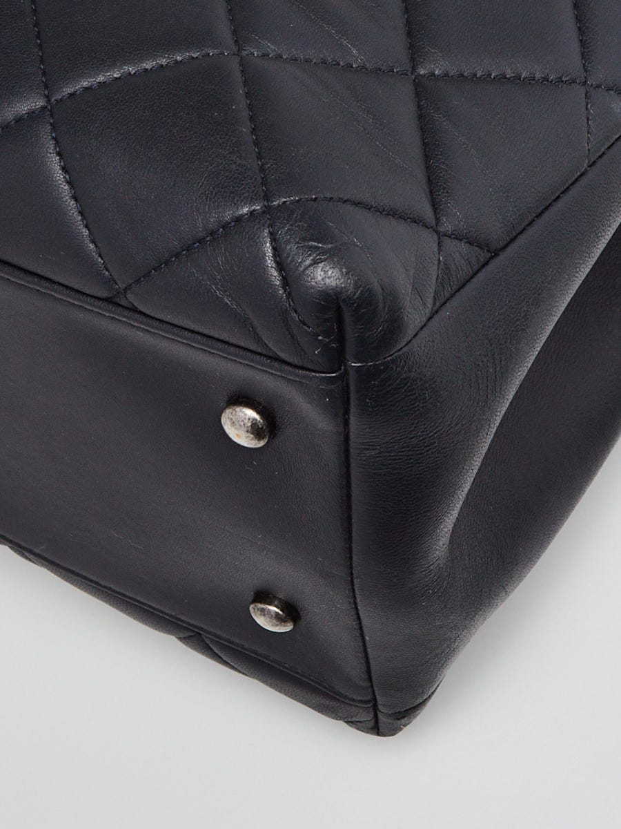 Grey Quilted Small Metallic Trendy CC Top Handle Flap Bag Ruthenium  Hardware, 2015