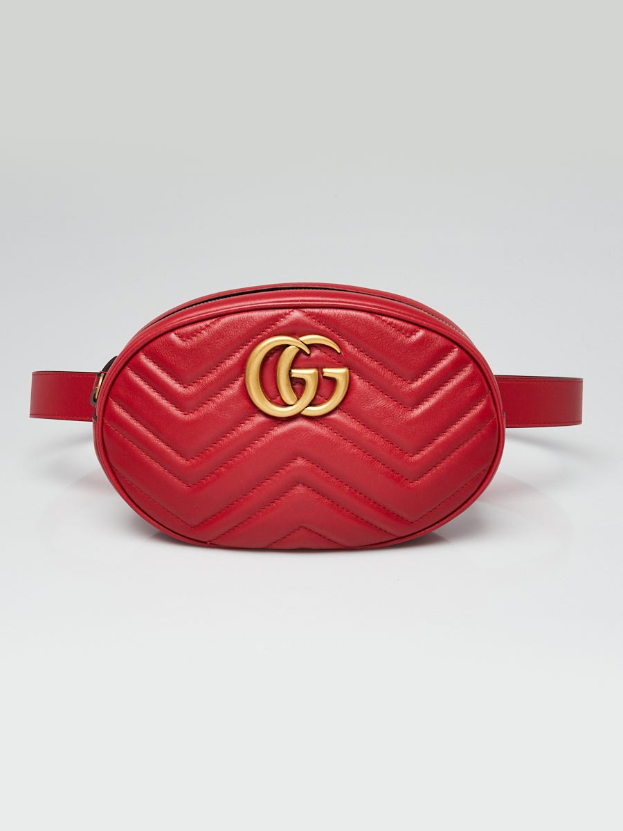 Red Leather GG Marmont Coin Purse