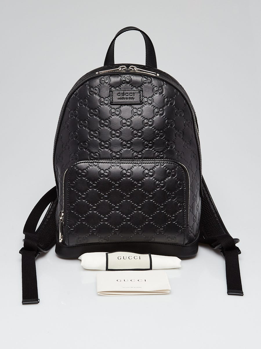 Gucci Black Guccissima Leather Signature Small Backpack Bag Yoogi s Closet