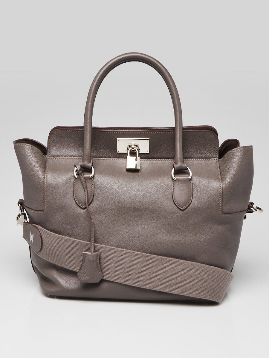 Hermes 26cm Etain Swift Leather Palladium Plated Toolbox Bag | Yoogi's ...