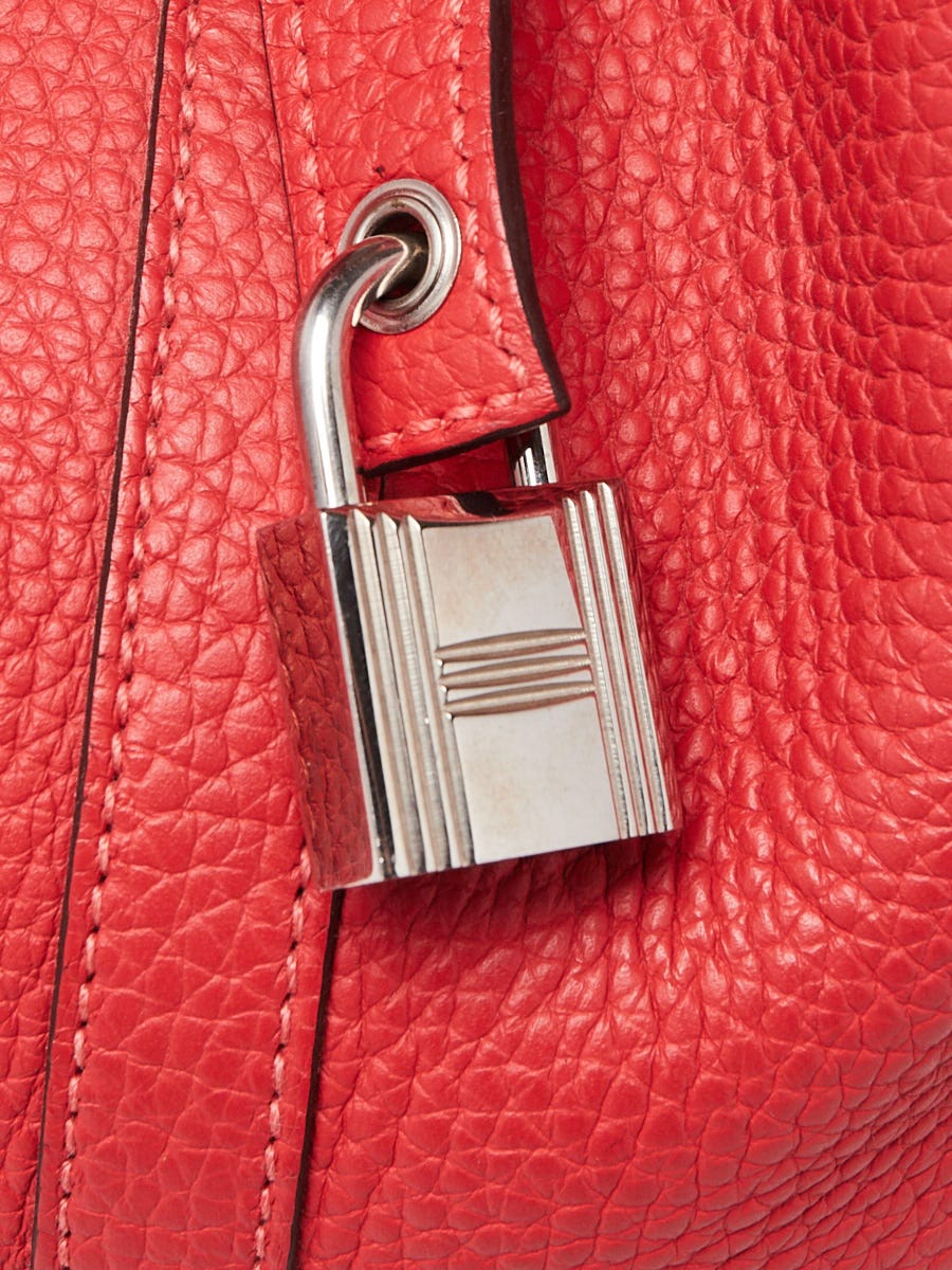 Hermes Birkin Handbag Brique Clemence With Palladium Hardware 30 Red Auction