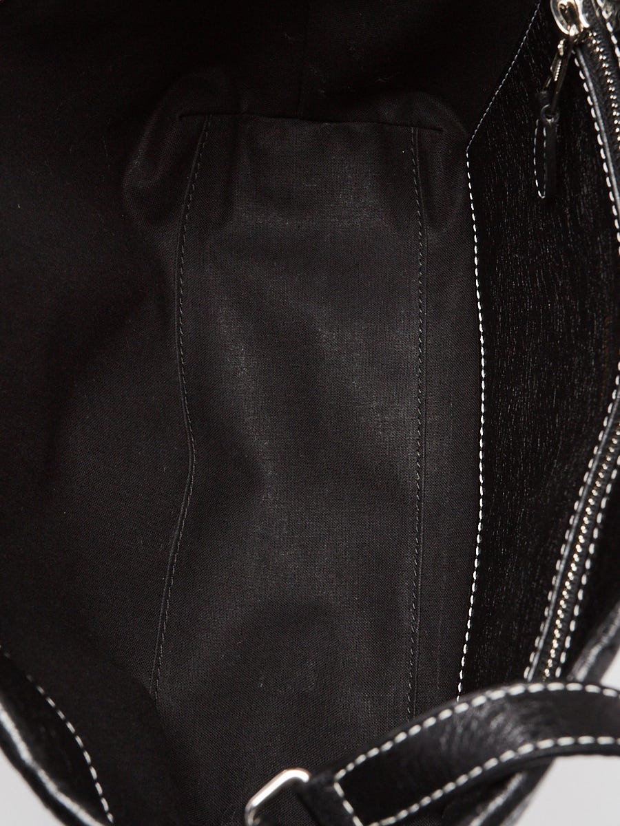 Balenciaga Black/White/Pink Striped Leather Small Barbes Crossbody Tote Bag
