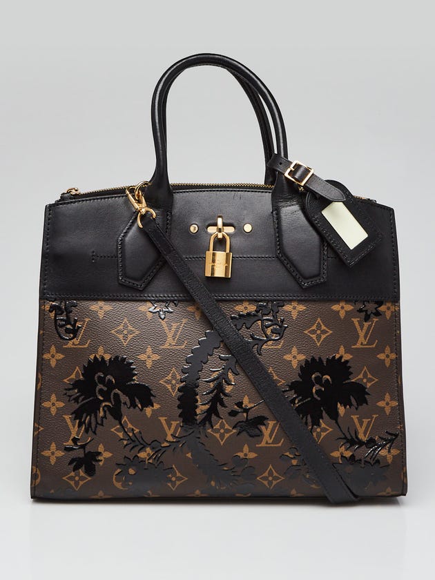 Louis Vuitton Blossom Noir Monogram Canvas City Steamer MM Bag