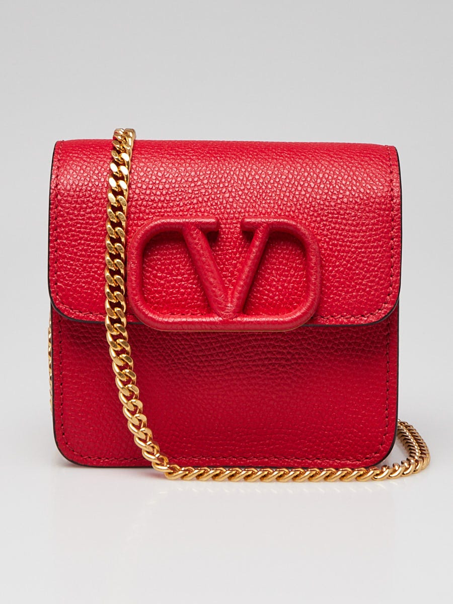Valentino Garavani VSling Shoulder Bag Leather Micro Red 1011021