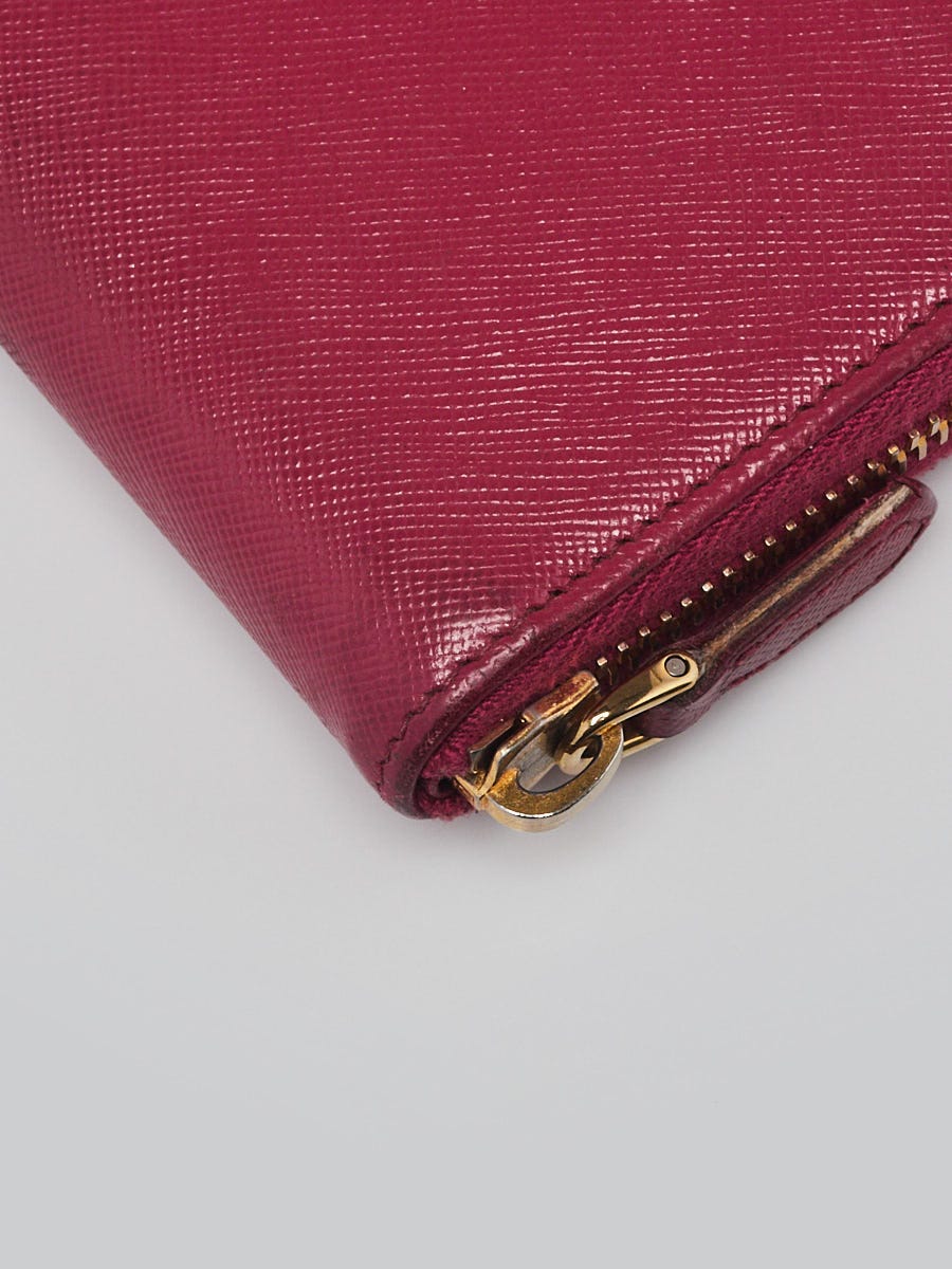 Prada Blush Pink Saffiano Zip Wallet Continental Leather ref.305638 - Joli  Closet