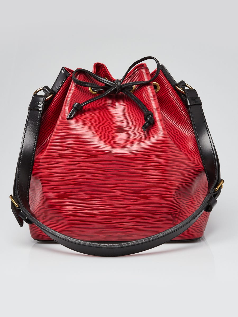 Louis Vuitton Black/Castilian Red Epi Leather Large Noe Bag - Yoogi's Closet