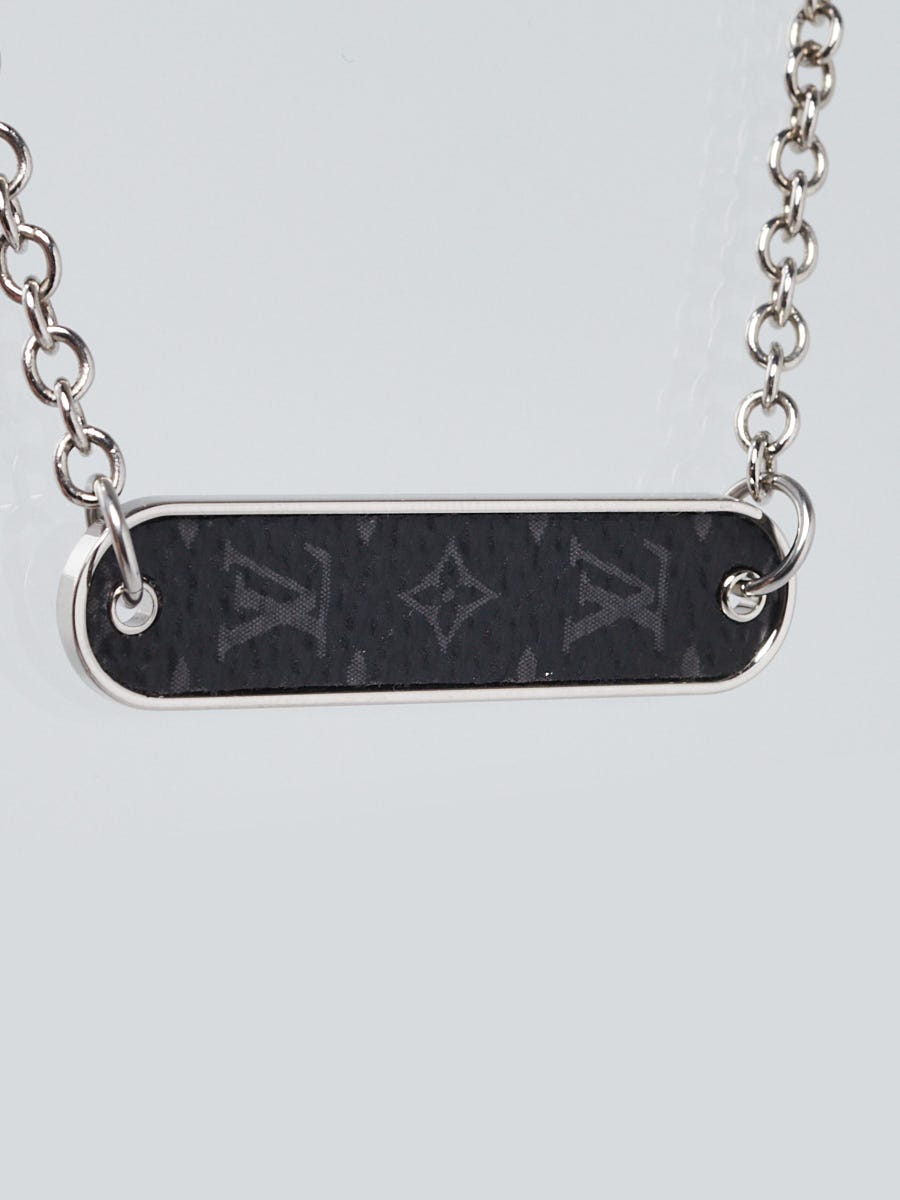 Louis Vuitton, Jewelry, Louis Vuitton Monogram Eclipse Collier Chain Pin  Lock Necklace