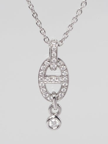 Hermes 18k White Gold and Diamonds Farandole Pendant Necklace