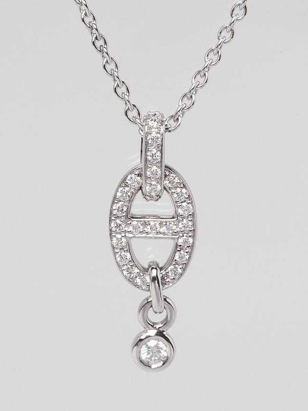 Hermes 18k White Gold and Diamonds Farandole Pendant Necklace