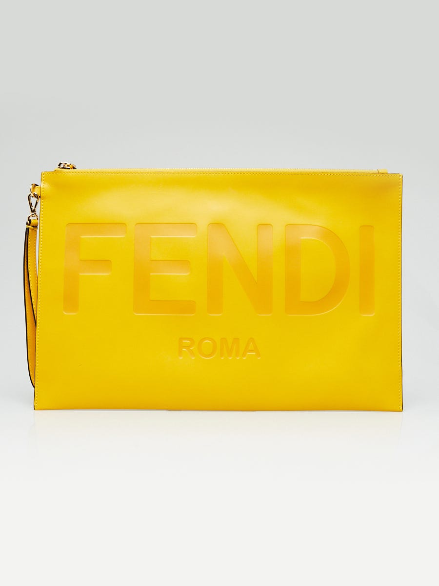 Fendi - Fendi Roma Flat Large Leather Pouch