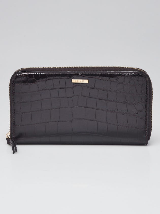 Fendi Black Alligator Zippy Wallet