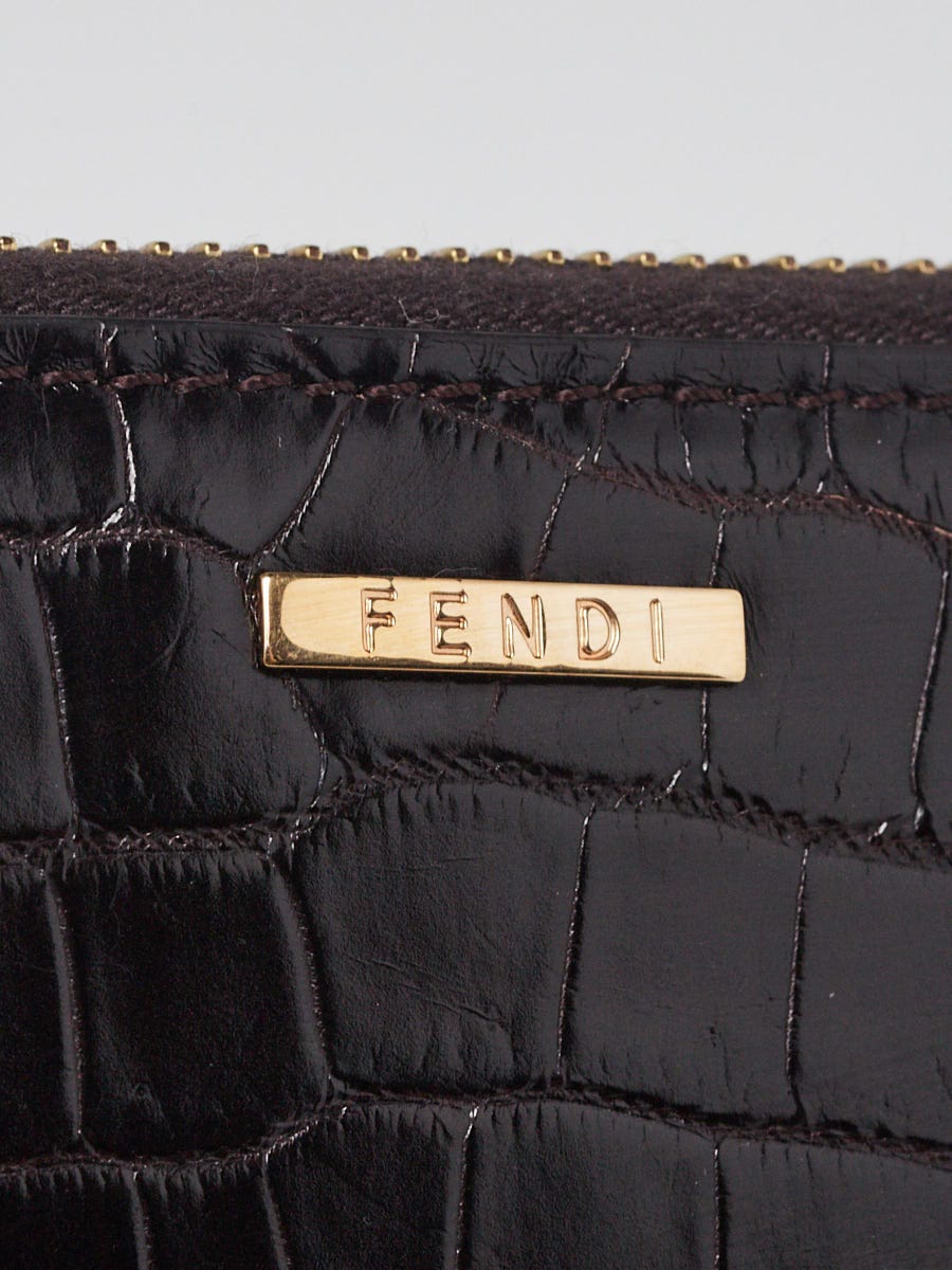 Fendi Black Alligator Zippy Wallet | Yoogi's Closet
