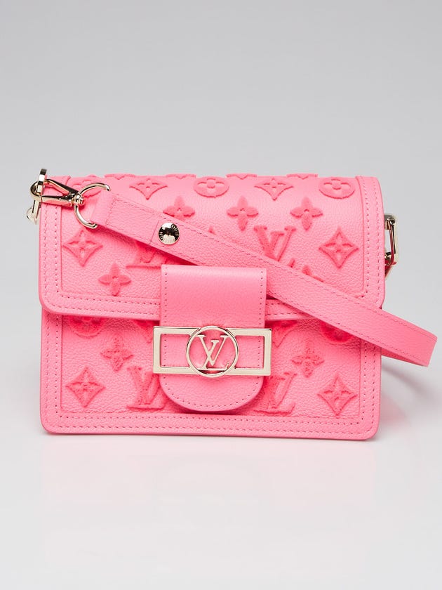 Louis Vuitton Rose Flou Tufted Monogram Leather Mini Dauphine Bag