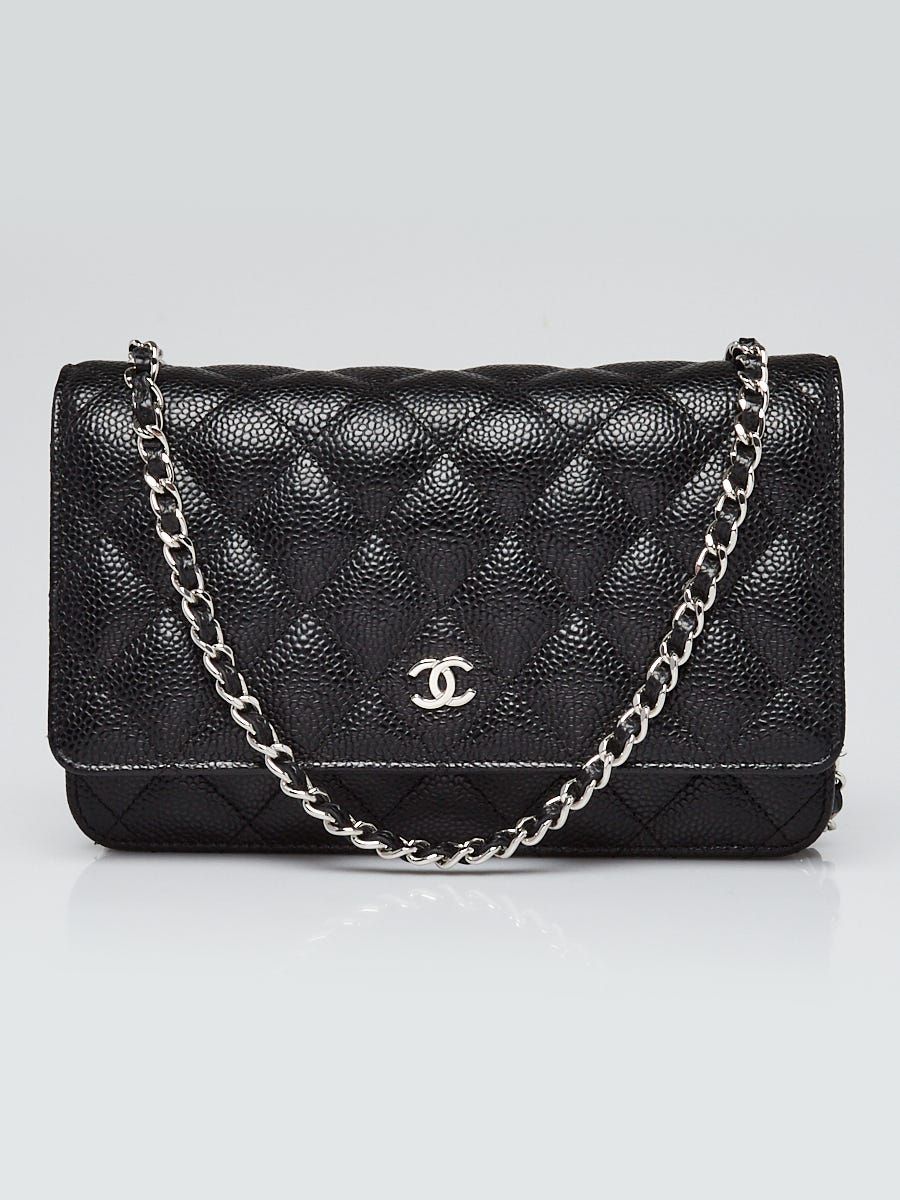 Chanel Black Quilted Caviar Leather Classic WOC Clutch Bag