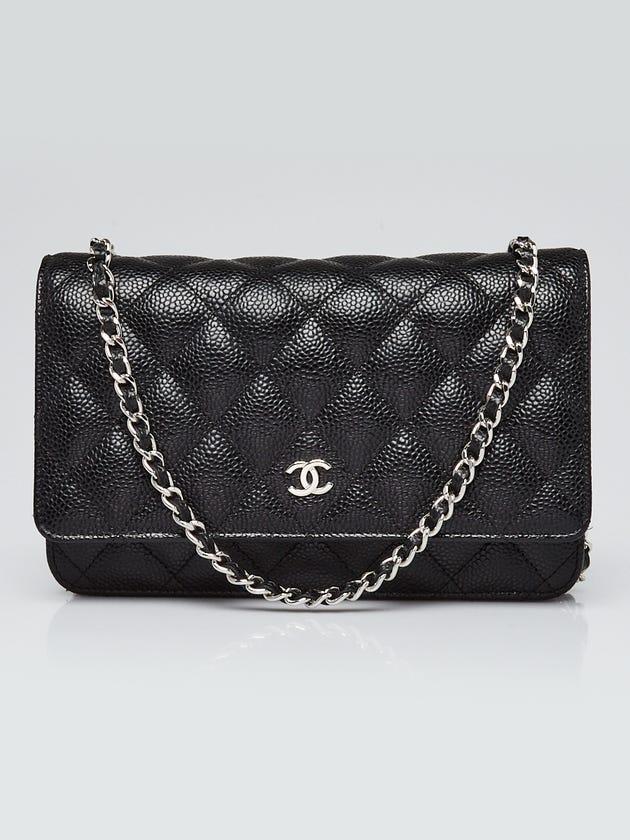 Chanel Black Quilted Caviar Leather Classic WOC Clutch Bag