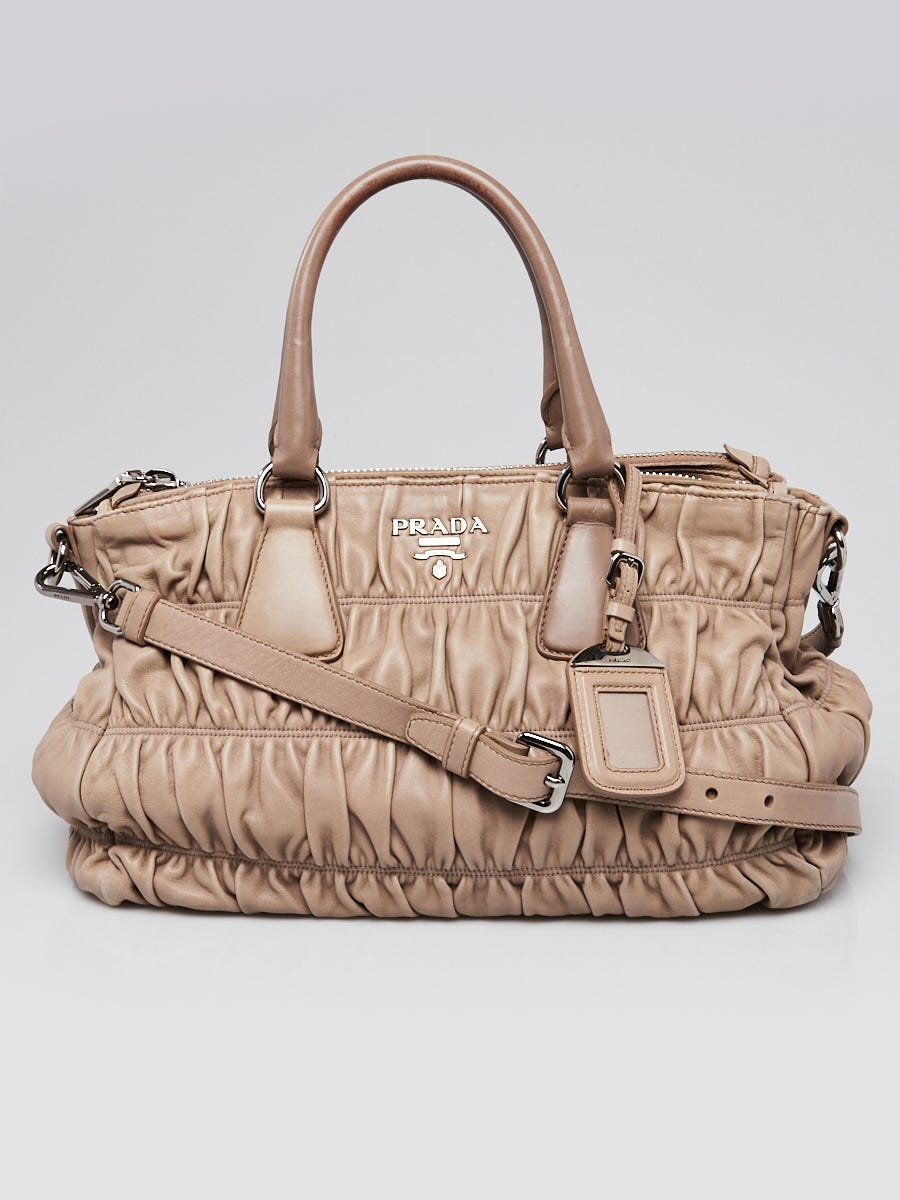 Prada Brown Leather Gauffre Tote Bag