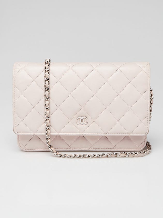 Chanel Light Pink Quilted Lambskin Leather Classic WOC Clutch Bag