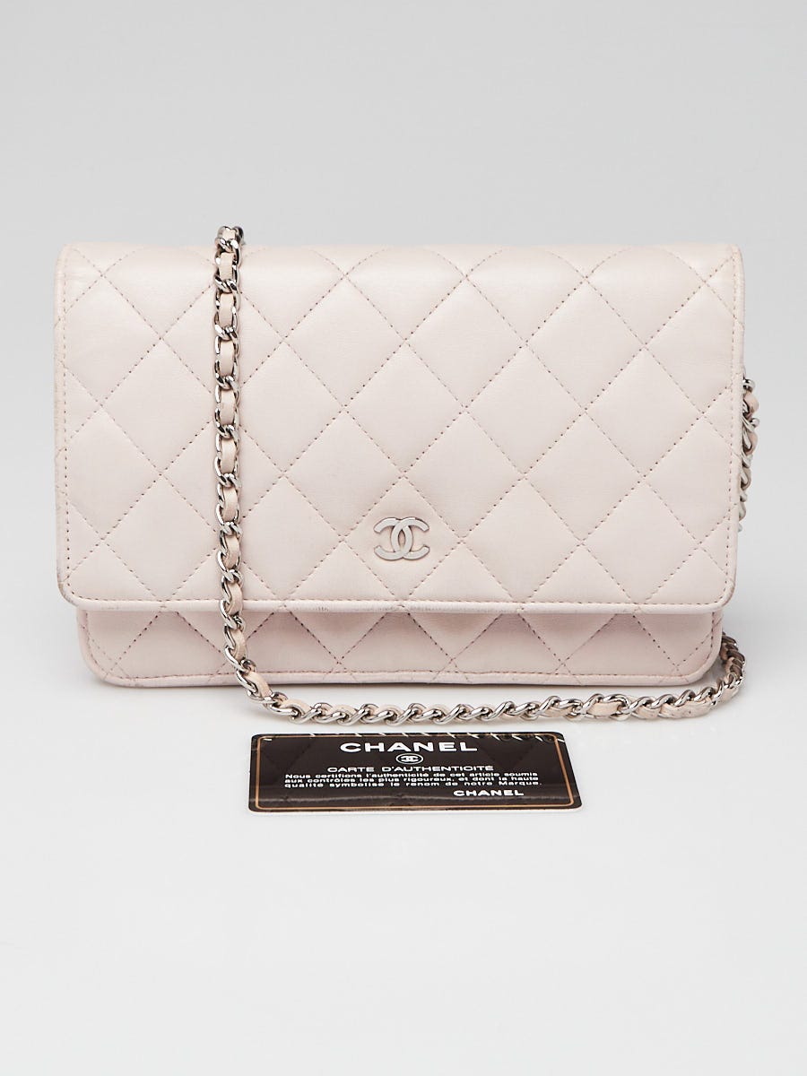 Chanel Light Pink Quilted Lambskin Leather Classic WOC Clutch Bag