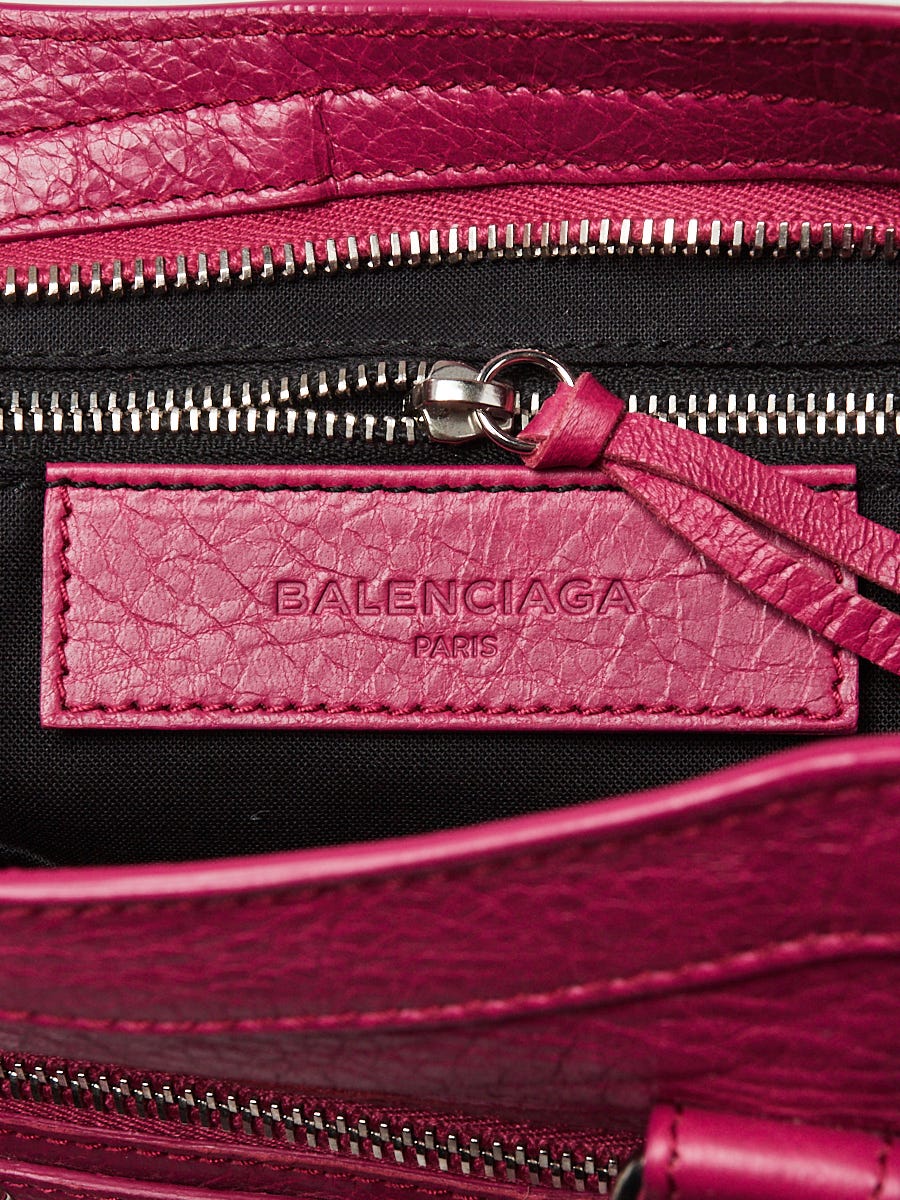 Balenciaga Rose Dahlia Lambskin Leather Motorcycle City Small AJ