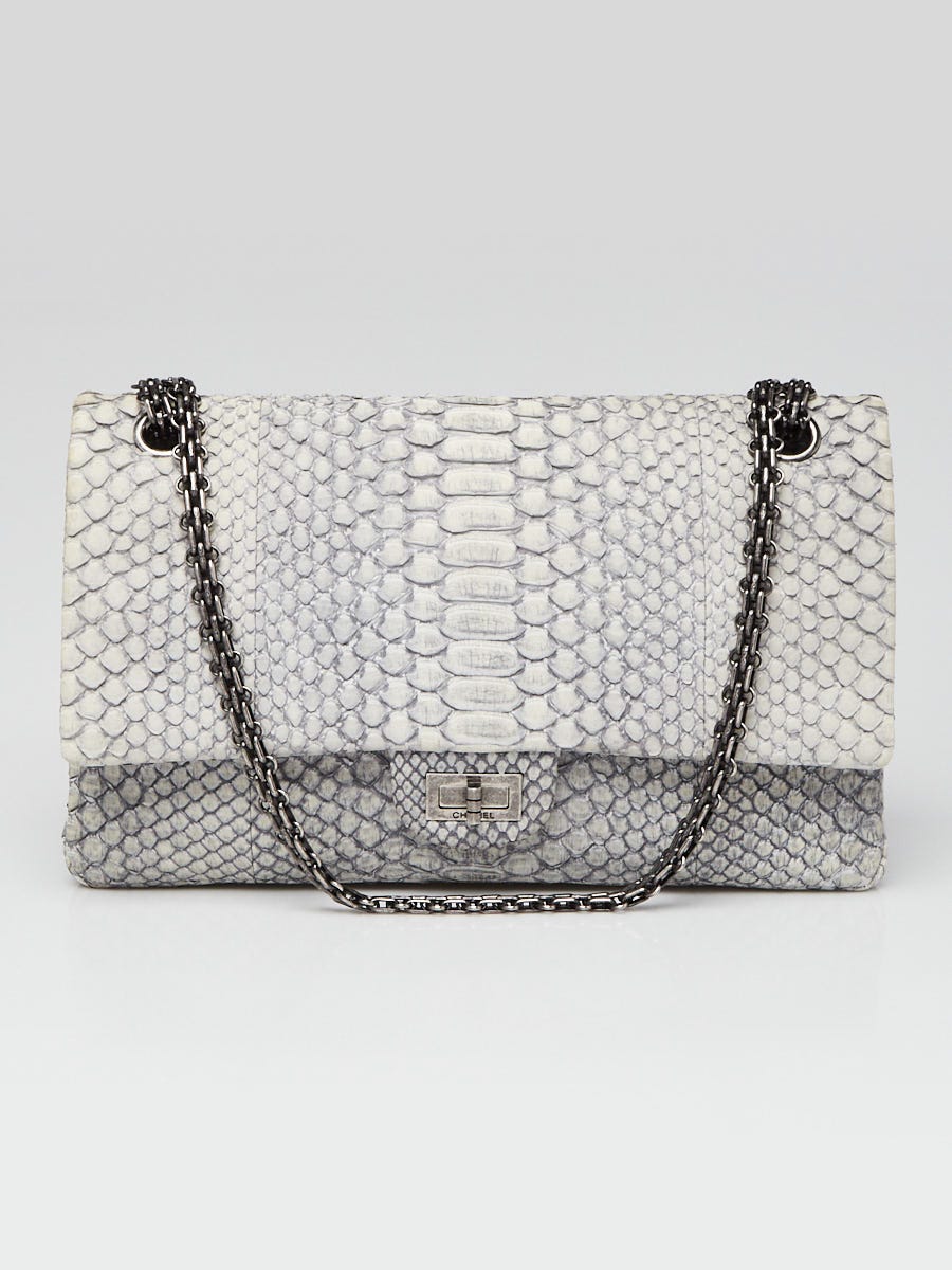 Chanel Grey 2.55 Reissue Quilted Python 226 Flap Bag - Yoogi's Closet