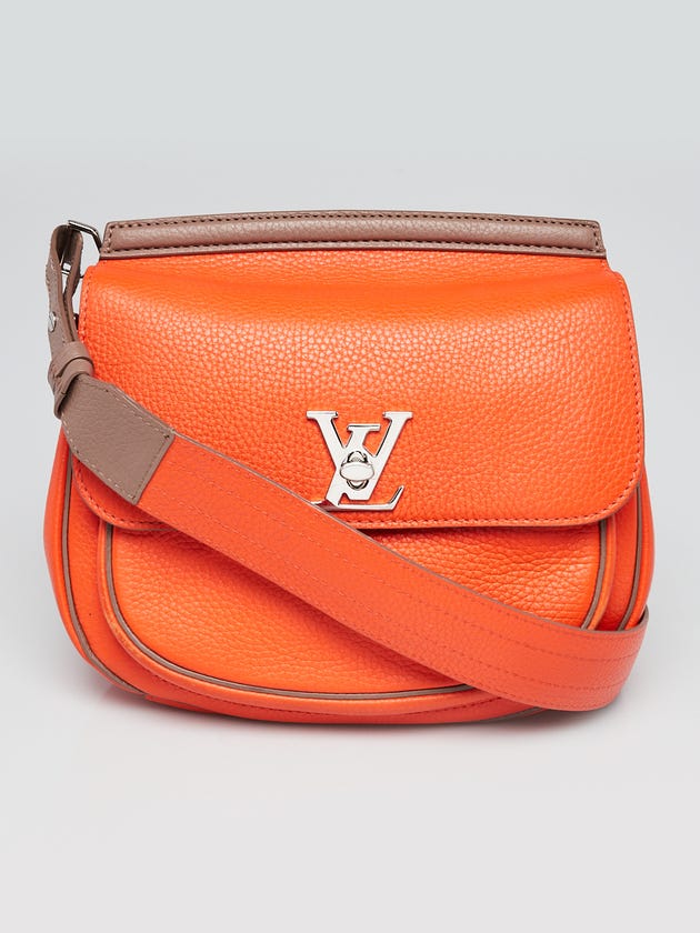 Louis Vuitton Tangerine/Taupe Taurillon Leather Marceau Bag