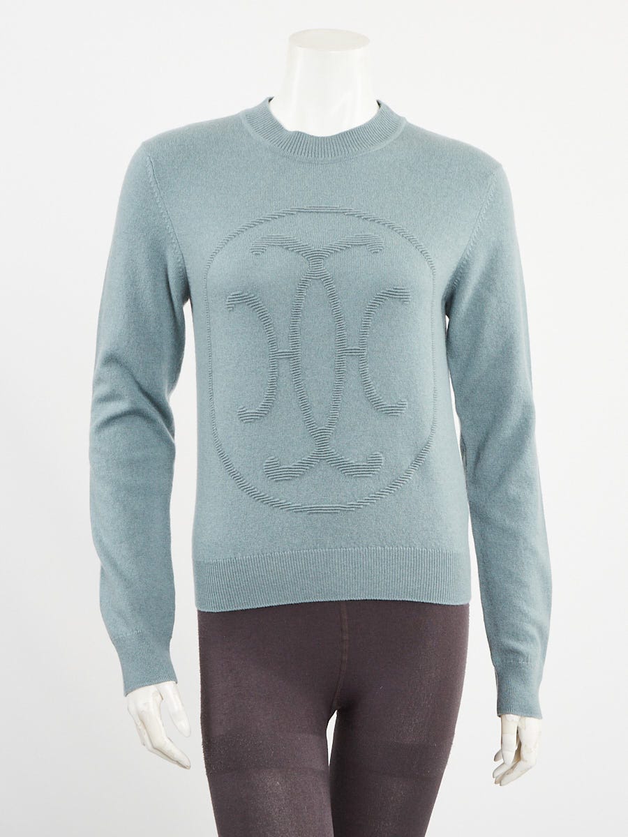 100 % AUTHENTIC Louis Vuitton Sweatshirt Monogram Women Turquoise