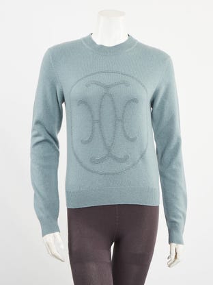 Sage Green Cashmere H Lift Crewneck Sweater Size 36/6