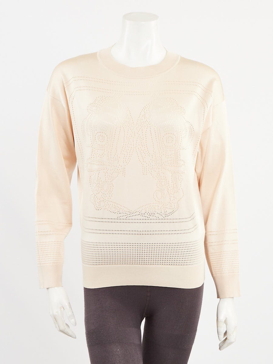 Pale Pink Silk Blend Perforated Sweater Size 36