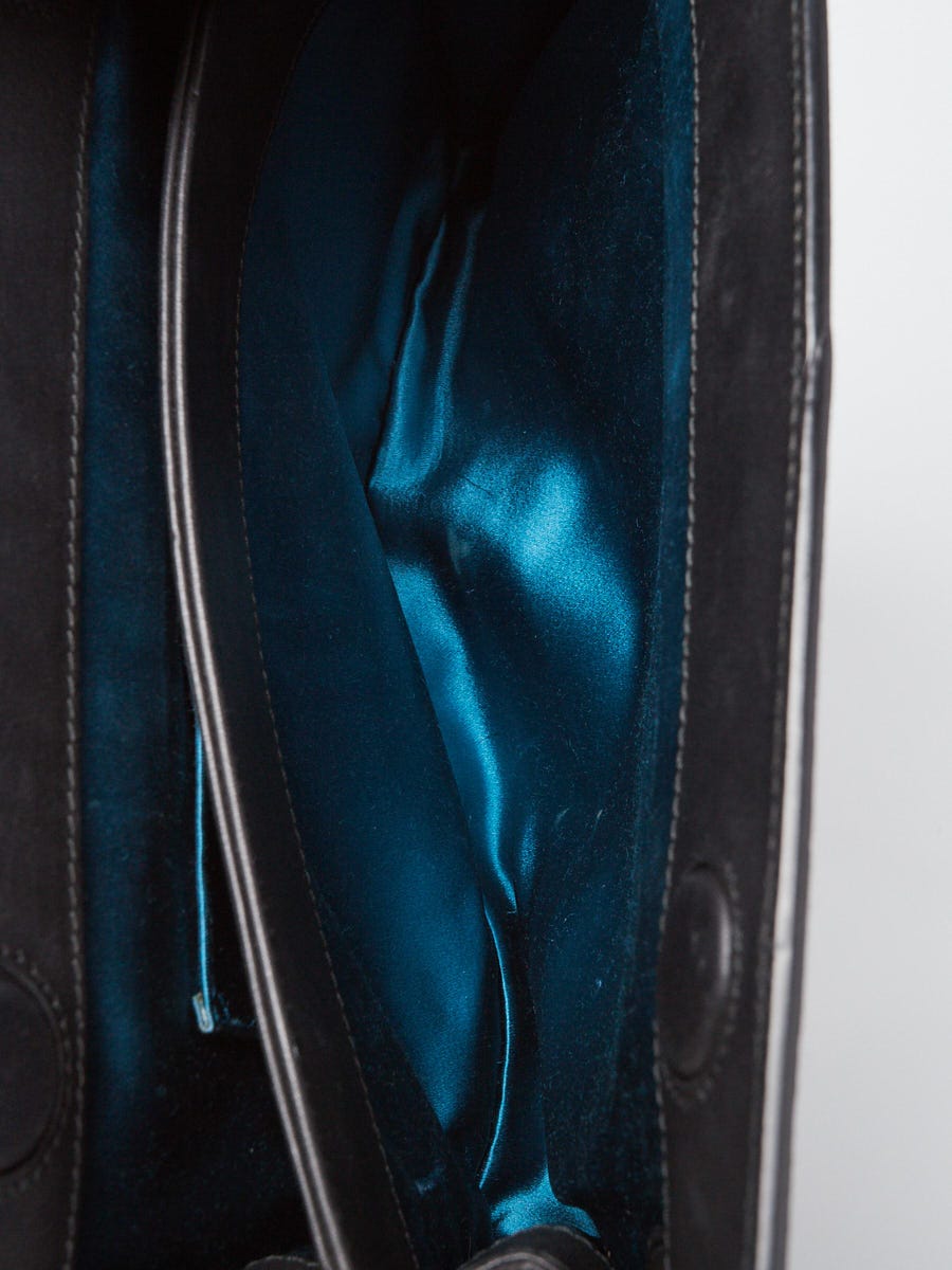 Dark Blue Suede Patent Leather Dragon Ophidia Medium Shoulder Bag, Hypebae