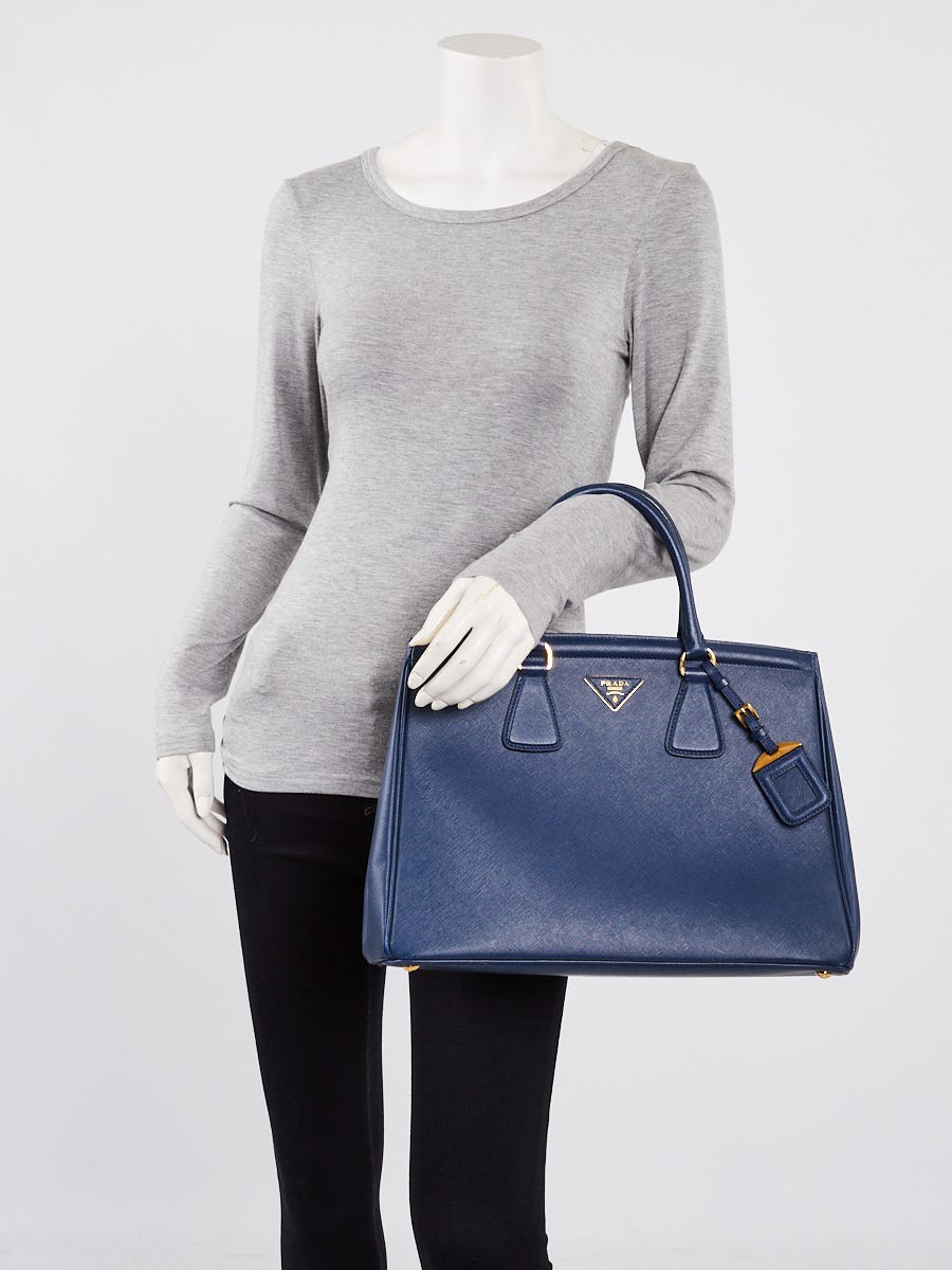 Prada Blue Saffiano Lux Leather Parabole Shopping Tote Bag BN2402 - Yoogi's  Closet