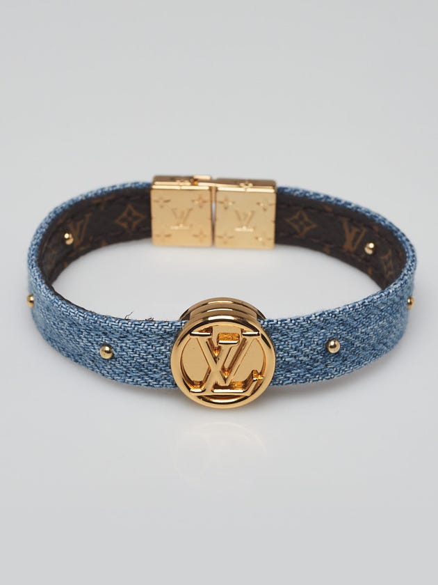 Louis Vuitton Monogram Canvas and Studded Denim LV Circle Reversible Bracelet