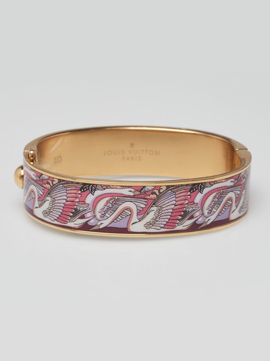 Louis Vuitton Pink Monogram Enamel Confidential Bracelet Size S