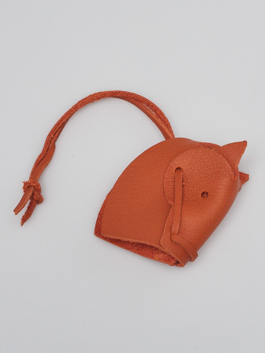 Hermès Orange Milo Swift Leather Bag Charm Hermes