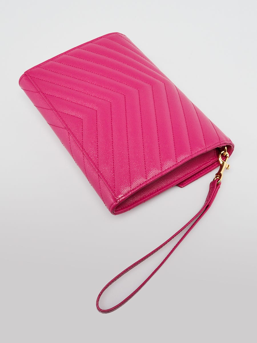 Yves Saint Laurent Pink Matelasse Quilted Leather Cassandre Flap
