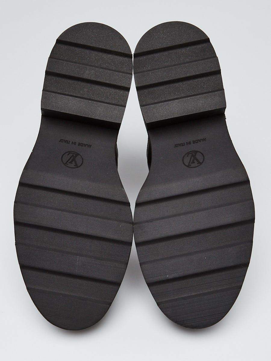 LOUIS VUITTON Calfskin Monogram Beaubourg Ankle Boots 37.5 Black 1214532