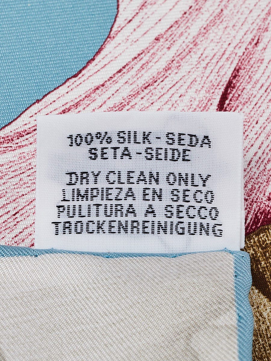 Hermes 90cm Bleu glacier/Rose/Blanc Silk A l'ombre des
