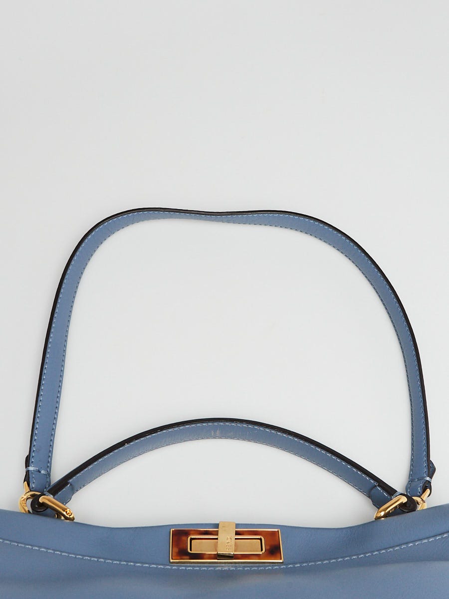 FENDI 24WINTER PEEKABOO SOFT レザーバッグ MEDIUM*Light Blue Peekaboo Soft Medium Leather Light blue | Fendi