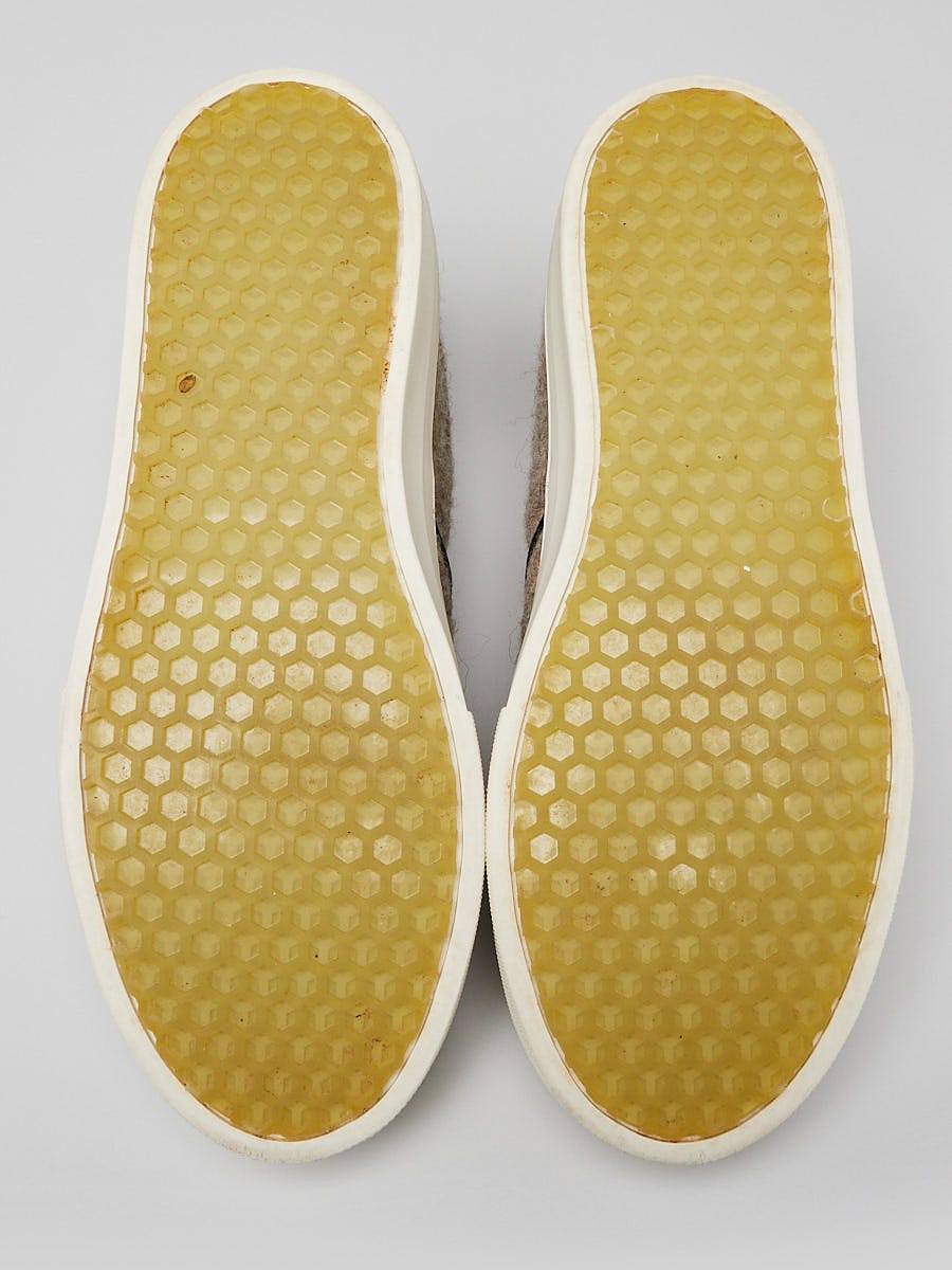 Celine Brown Wool Felt Slip On Sneakers Size 5.5/36